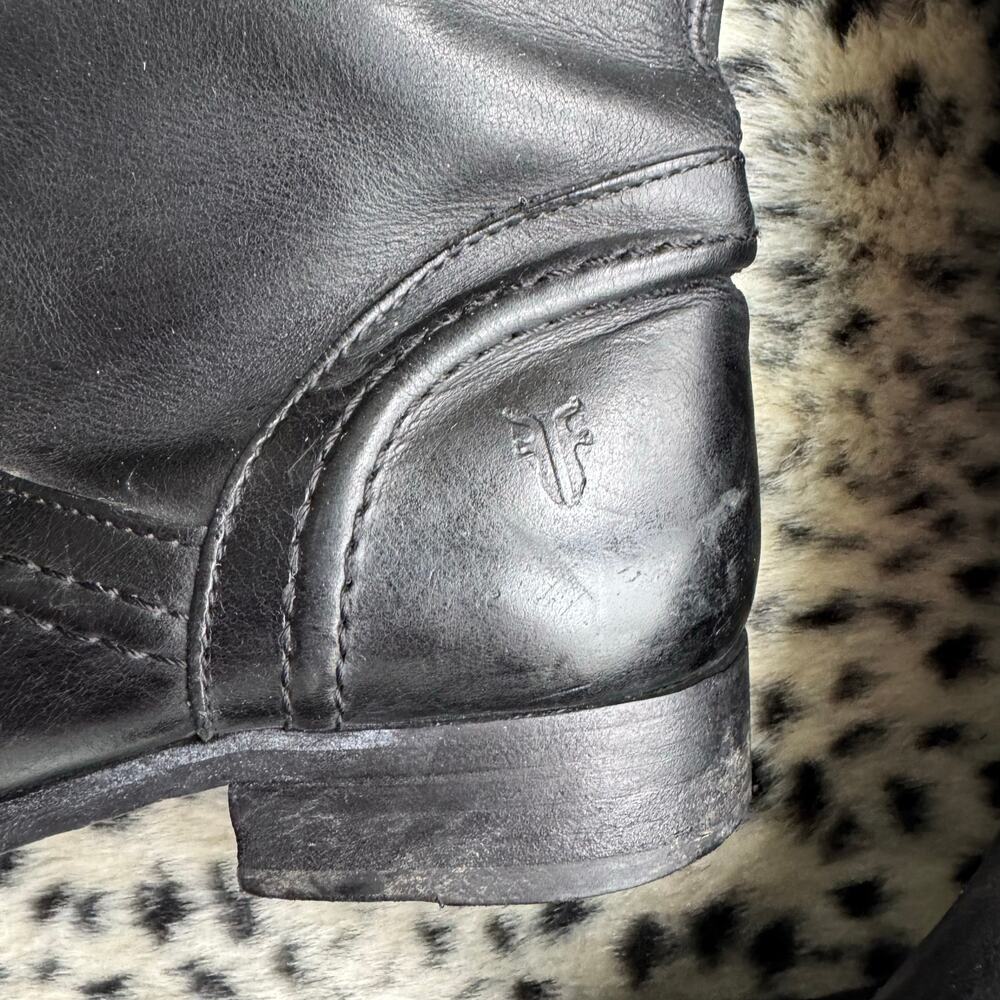 Frye Boots Melissa Trapunto Black Riding Equestrian Leather Pull On Size 7.5 B - Picture 8 of 13
